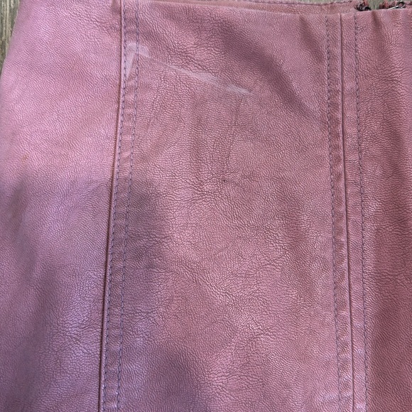 Free People Womens Mini Skirt Faux Vegan Leather Dusty Rose Pink Size 0 - Picture 3 of 8